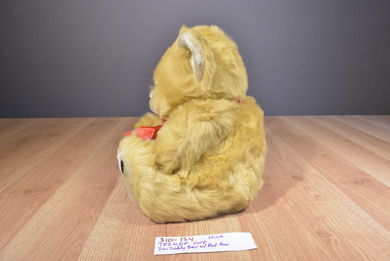 TRIWEF Tan Teddy Bear With Red Bow Plush