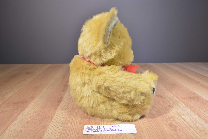 TRIWEF Tan Teddy Bear With Red Bow Plush