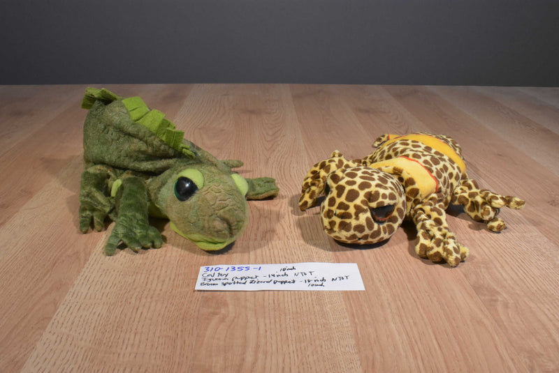 Caltoy Iguana and Gecko Plush Hand Puppets