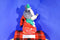 Disney Theme Park Baby Mickey Mouse My First Christmas Red Blanket Pouch Plush