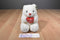 World of Smile White Bear With Red Heart Pillow 1991 Plush