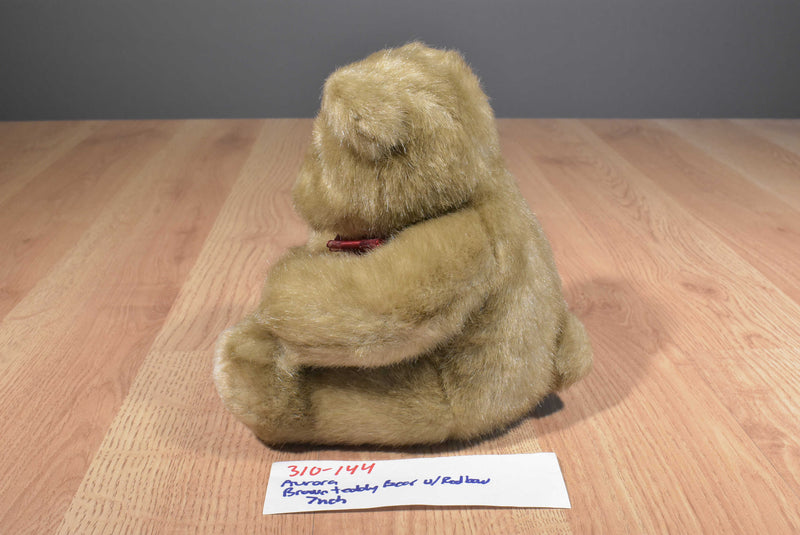 Aurora Brown Teddy Bear With Red Bow Plush