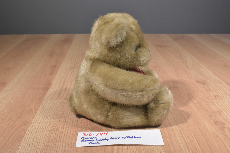 Aurora Brown Teddy Bear With Red Bow Plush