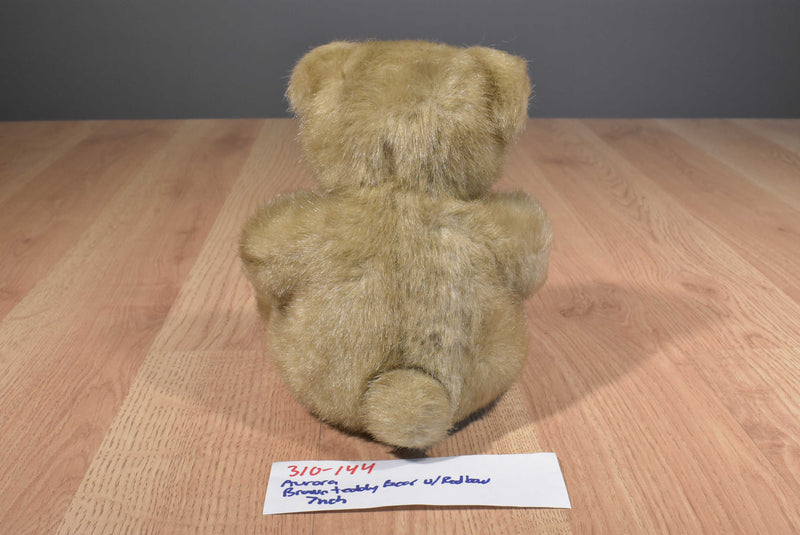 Aurora Brown Teddy Bear With Red Bow Plush