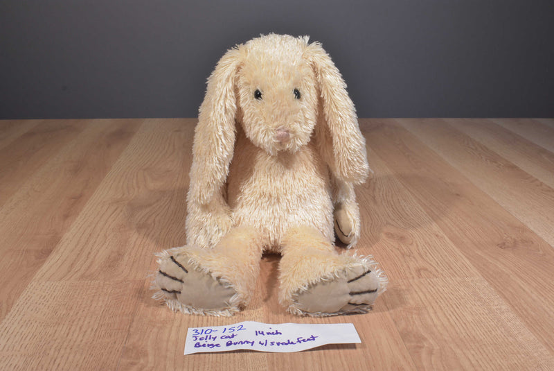 Jellycat Beige Bunny Rabbit with Suede Feet Beanbag Plush