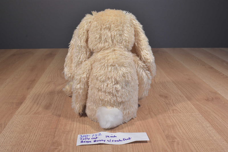 Jellycat Beige Bunny Rabbit with Suede Feet Beanbag Plush
