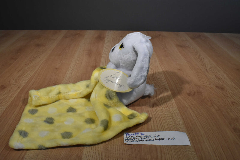 Little Beginnings White Bunny With Spots Plush Security Blanket