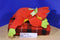 Ty Pillow Pals Ribbit Red Yellow Blue and Green Frog 1998 Plush