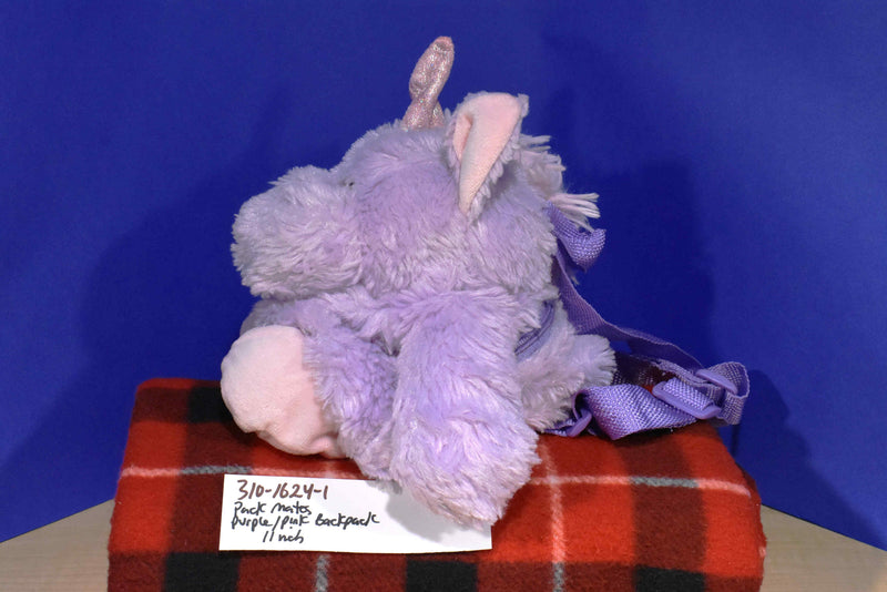 Kellytoy Pack Mates Purple and Pink Unicorn Plush Backpack