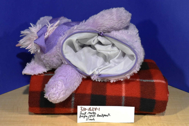 Kellytoy Pack Mates Purple and Pink Unicorn Plush Backpack