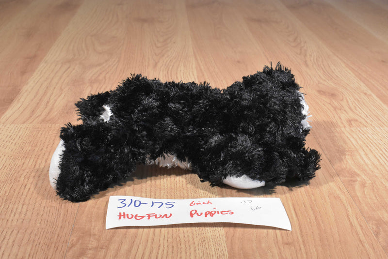Hugfun Black and White Puppy Dogs Set of 2 Beanbag Plushes