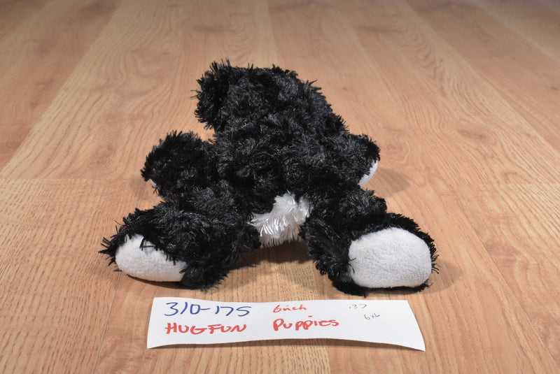 Hugfun Black and White Puppy Dogs Set of 2 Beanbag Plushes