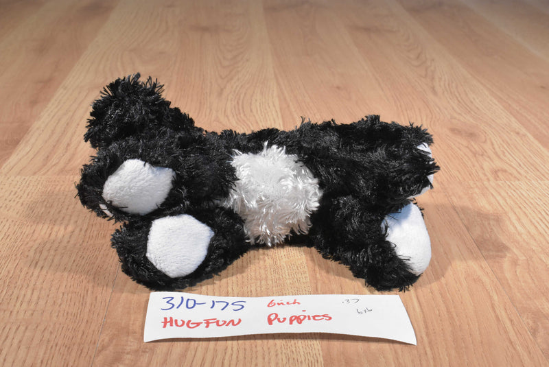Hugfun Black and White Puppy Dogs Set of 2 Beanbag Plushes