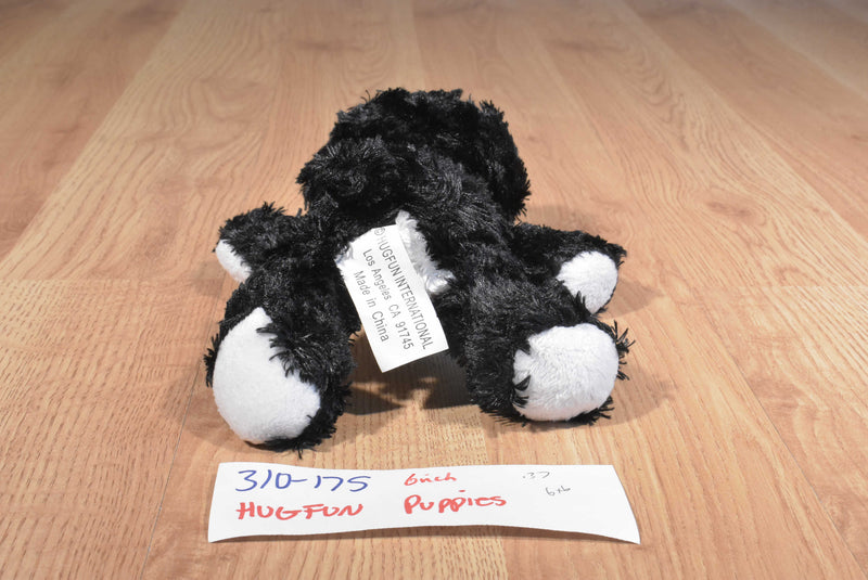 Hugfun Black and White Puppy Dogs Set of 2 Beanbag Plushes