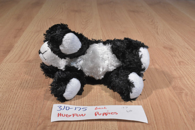 Hugfun Black and White Puppy Dogs Set of 2 Beanbag Plushes