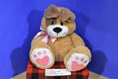 Animal Adventure Tan Brown Dog Big Pink Heart Feet 2018 Plush