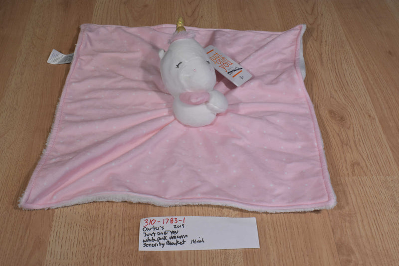 Carter's Just One You Pink and White Unicorn 2019 Security Blanket