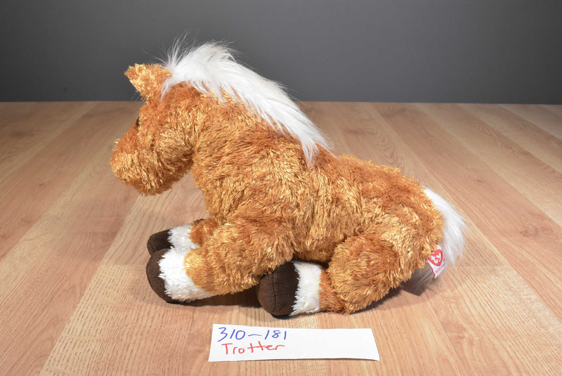 Ty Beanie Buddy Trotter Brown and White Horse Pony 2001 Beanbag Plush