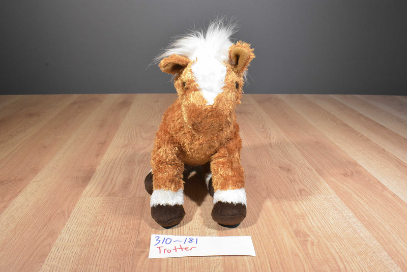 Ty Beanie Buddy Trotter Brown and White Horse Pony 2001 Beanbag Plush