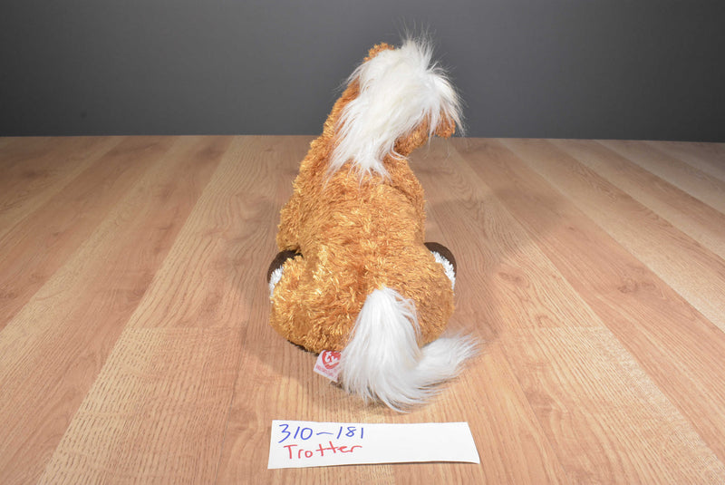 Ty Beanie Buddy Trotter Brown and White Horse Pony 2001 Beanbag Plush