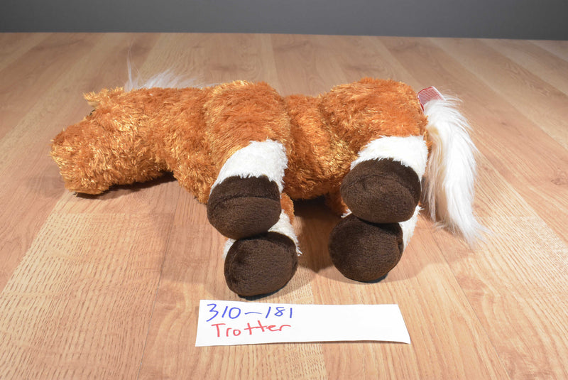 Ty Beanie Buddy Trotter Brown and White Horse Pony 2001 Beanbag Plush