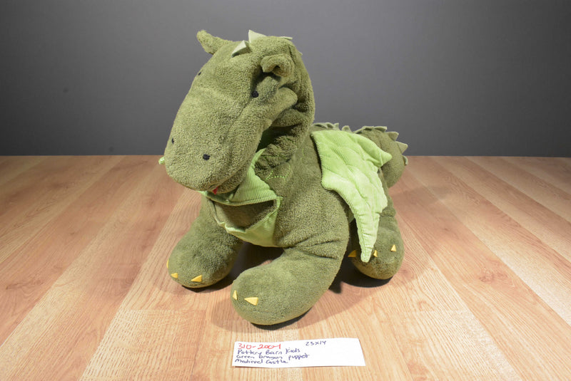 Pottery Barn Kids Green Dragon 2006 Plush Puppet