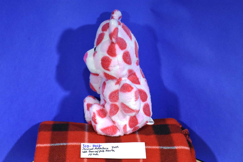 Animal Adventure Pink and Red Heart Teddy Bear 2019 Beanbag Plush