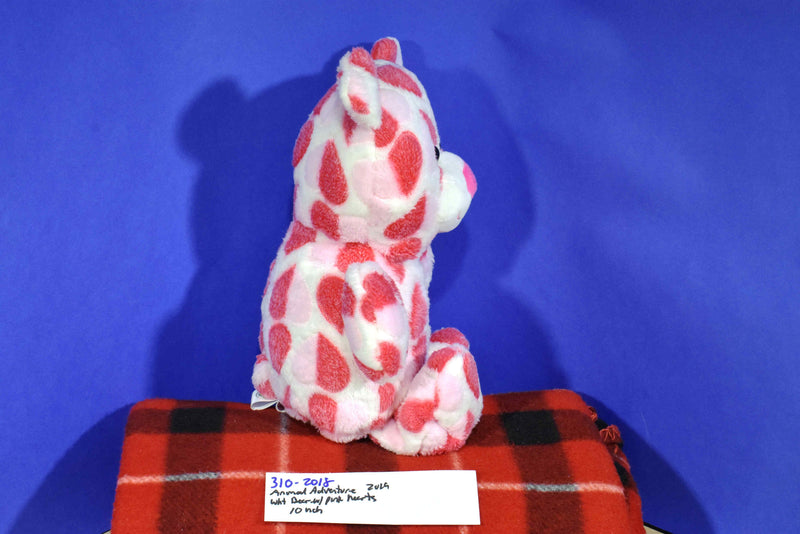 Animal Adventure Pink and Red Heart Teddy Bear 2019 Beanbag Plush