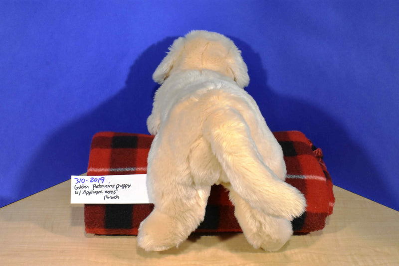 Golden Retriever Puppy Dog With Embroidered Eyes Plush