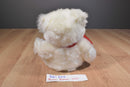 Russ Bianca White Bear Red Bow I Love You Plush