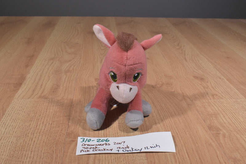 Beverly Hills DreamWorks Shrek Donkey 2004 and MGA Pink Dronkey 2007 Plushes