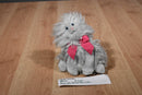 Russ Purrdy Grey Persian Cat With Pink Bow Beanbag Plush(310-2102)