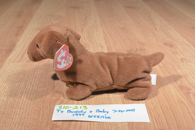 Ty Beanie Buddy 1999 and Baby 1995 Weenie Dachshund Beanbag Plushes