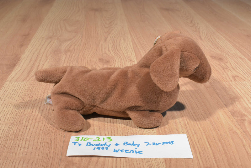 Ty Beanie Buddy 1999 and Baby 1995 Weenie Dachshund Beanbag Plushes