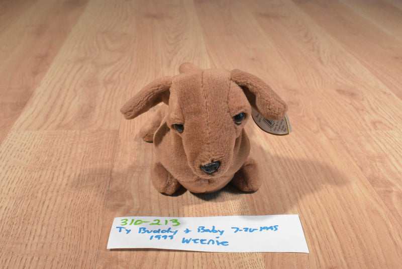 Ty Beanie Buddy 1999 and Baby 1995 Weenie Dachshund Beanbag Plushes