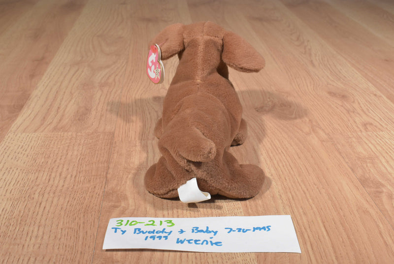 Ty Beanie Buddy 1999 and Baby 1995 Weenie Dachshund Beanbag Plushes
