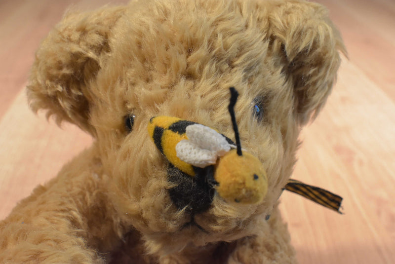 Russ Buzz Tan Bear With Bee Beanbag Plush