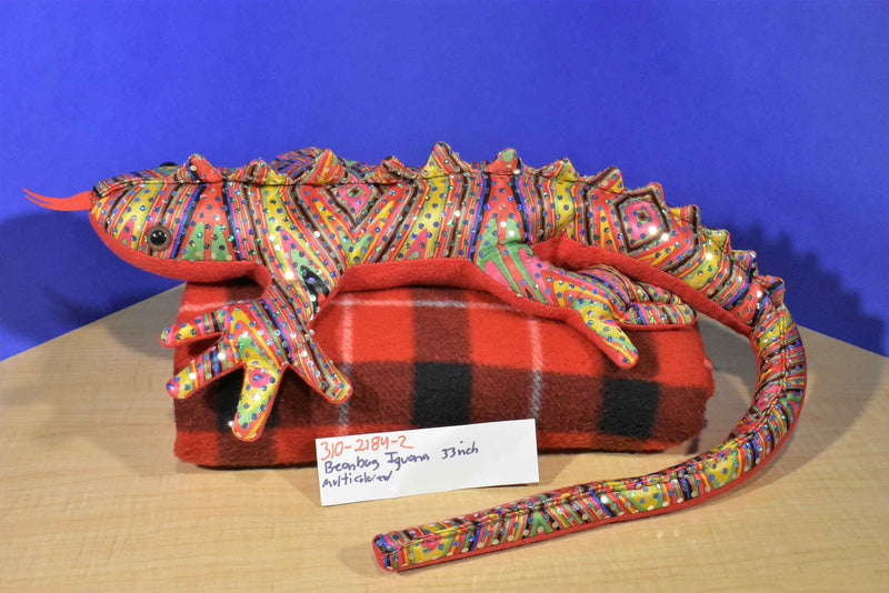 Multicolored Sequin Iguana Lizard Beanbag Plush