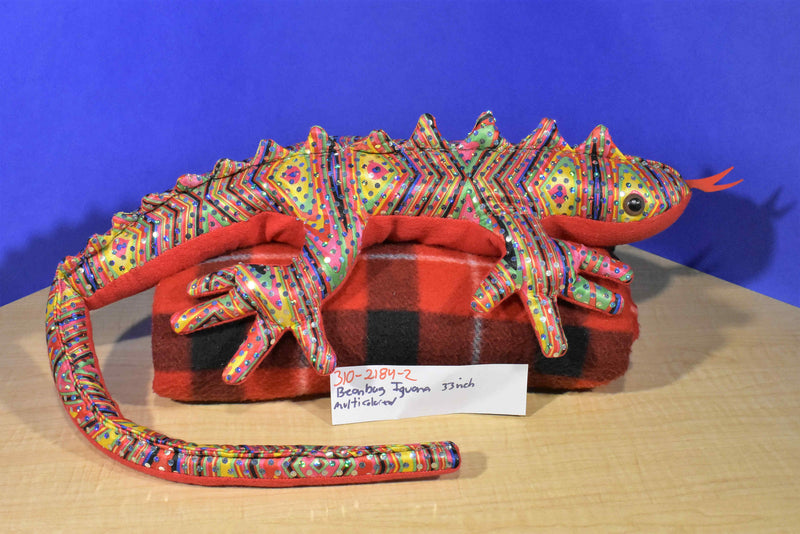 Multicolored Sequin Iguana Lizard Beanbag Plush