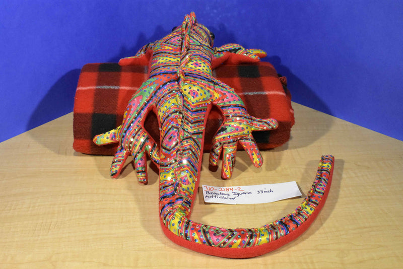 Multicolored Sequin Iguana Lizard Beanbag Plush