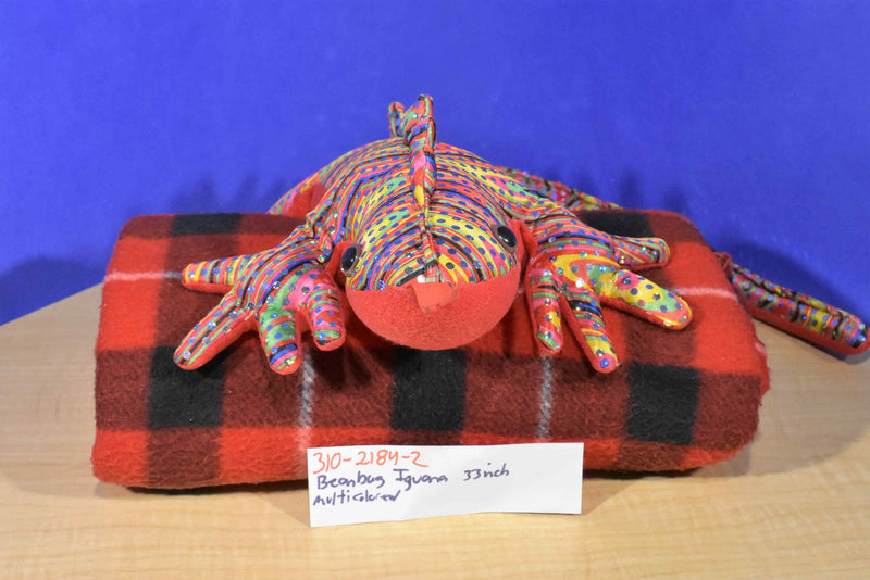 Multicolored Sequin Iguana Lizard Beanbag Plush