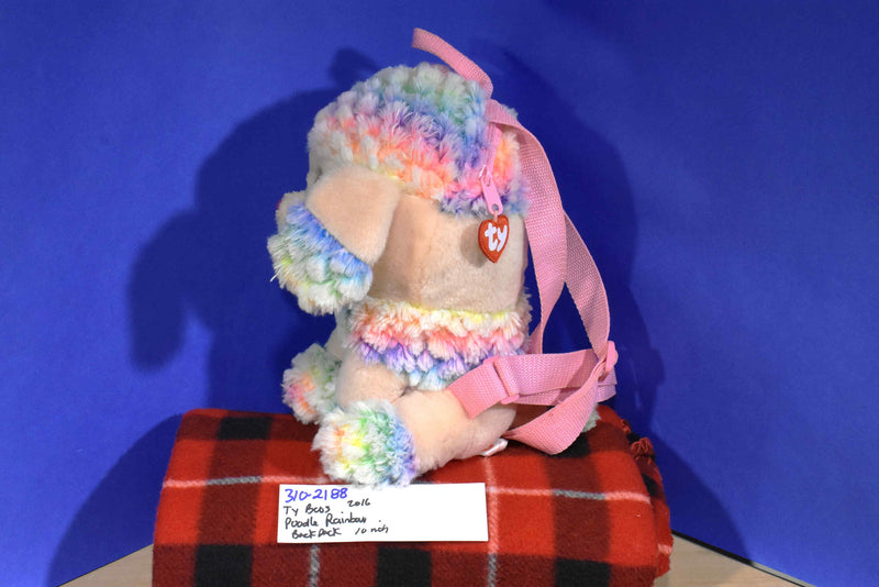 Ty Beanie Boos Rainbow the Poodle 2016 Plush Backpack