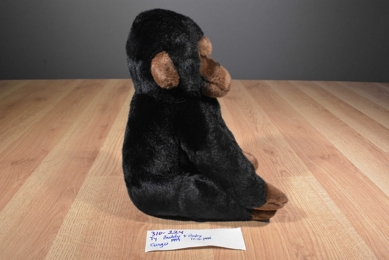 Ty Beanie Buddy 1999 and Baby 1996 Congo Gorilla Beanbag Plushes