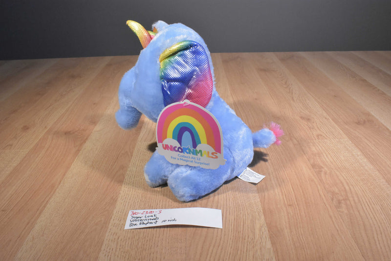 Sugar Loaf Unicornimals Blue Elephant Plush