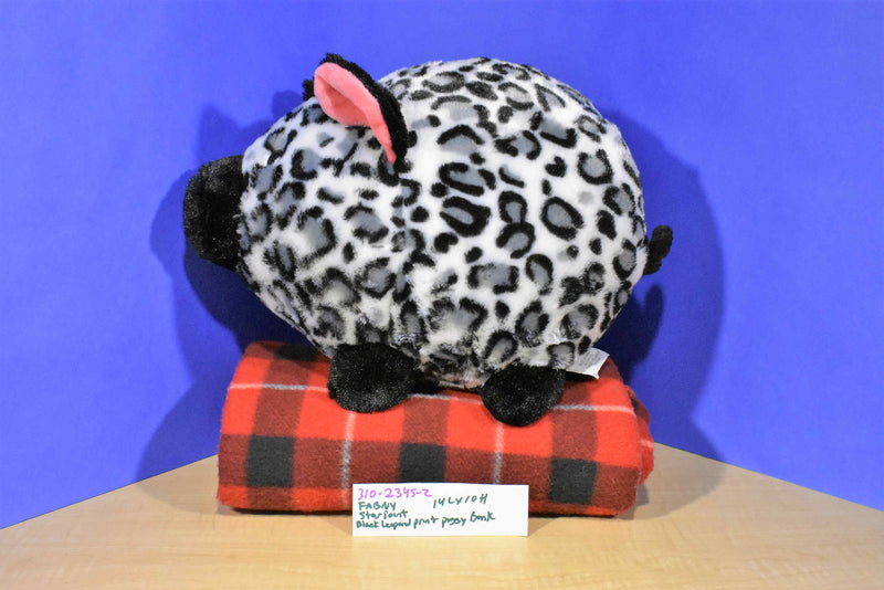 Fab NY Black and White Leopard Print Plush Piggy Bank