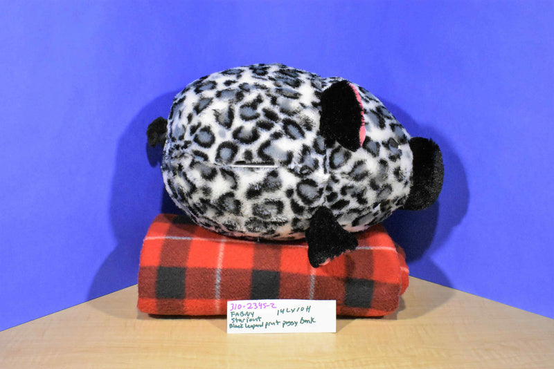 Fab NY Black and White Leopard Print Plush Piggy Bank