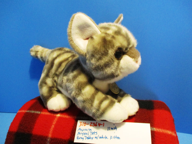 Aurora Miyoni Tots Grey White Tabby Kitten Cat Plush