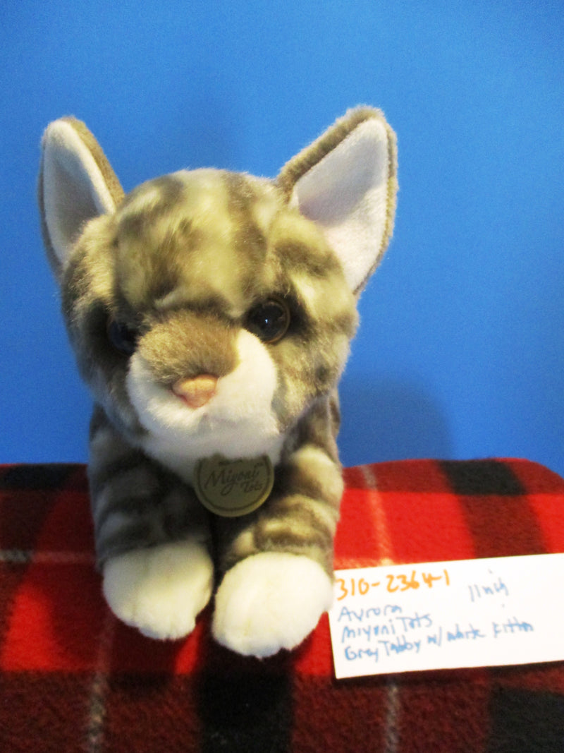 Aurora Miyoni Tots Grey White Tabby Kitten Cat Plush