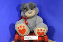 Animal Adventure Big Feet Grey Puppy Dog with Heart Feet 2018 Plush