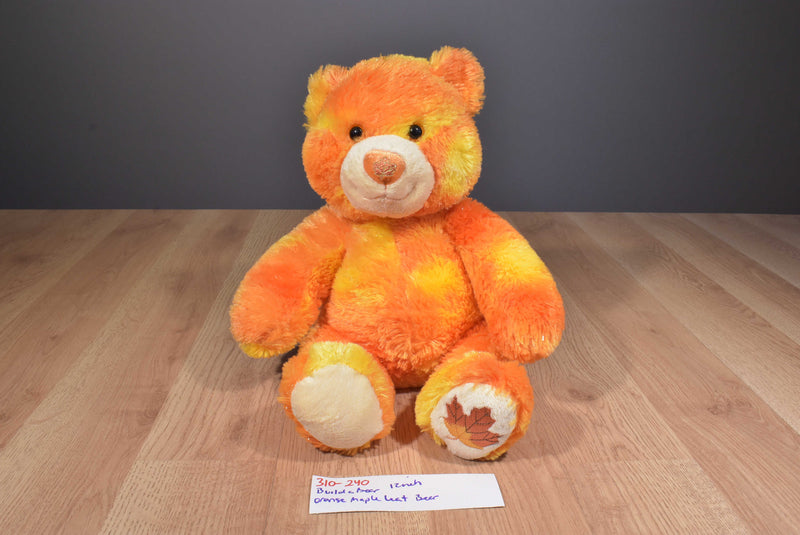 Build-A-Bear Autumn Orange Teddy Bear Maple Leaf 2007 Plush